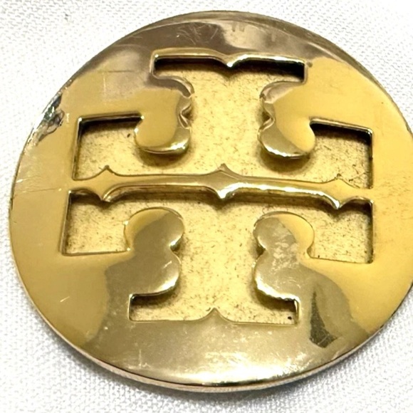 Tory Burch Replacement Shoe Medallions Gold Tone Lot of 2 Yellow - Picture 2 of 6